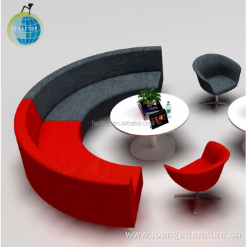 fabric or leather round shape sectional office sofa